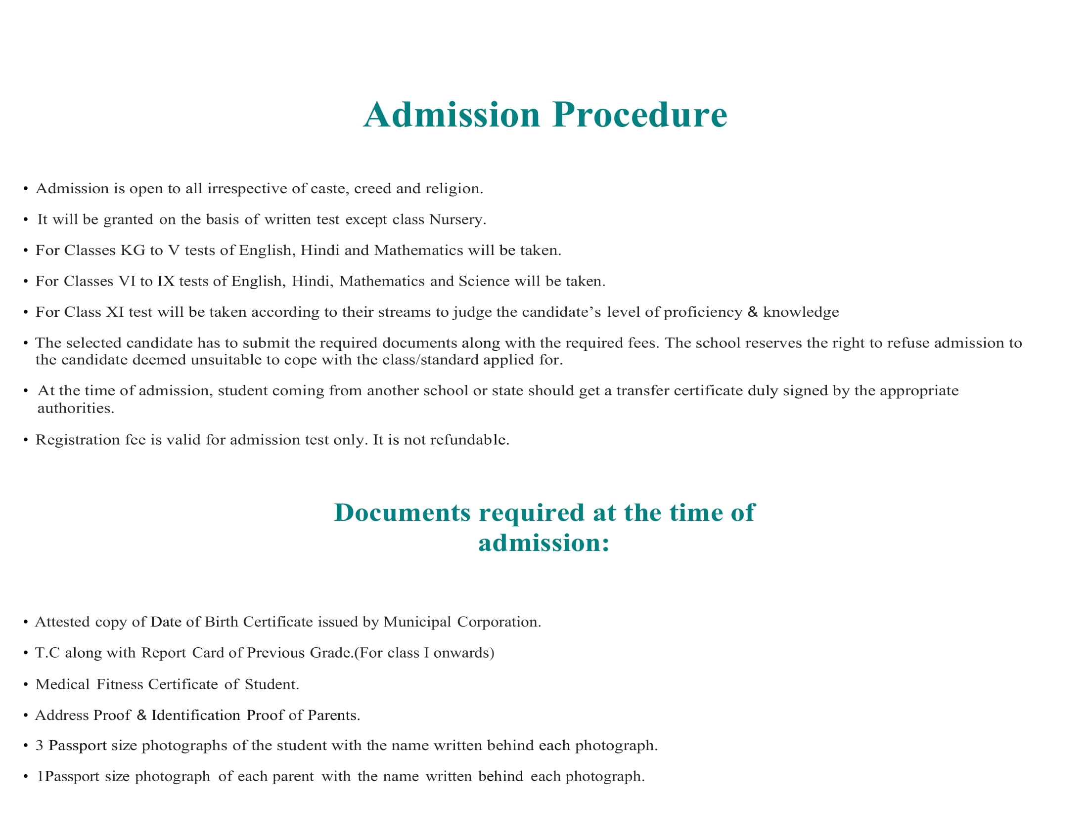 ADMISSION PRO-1